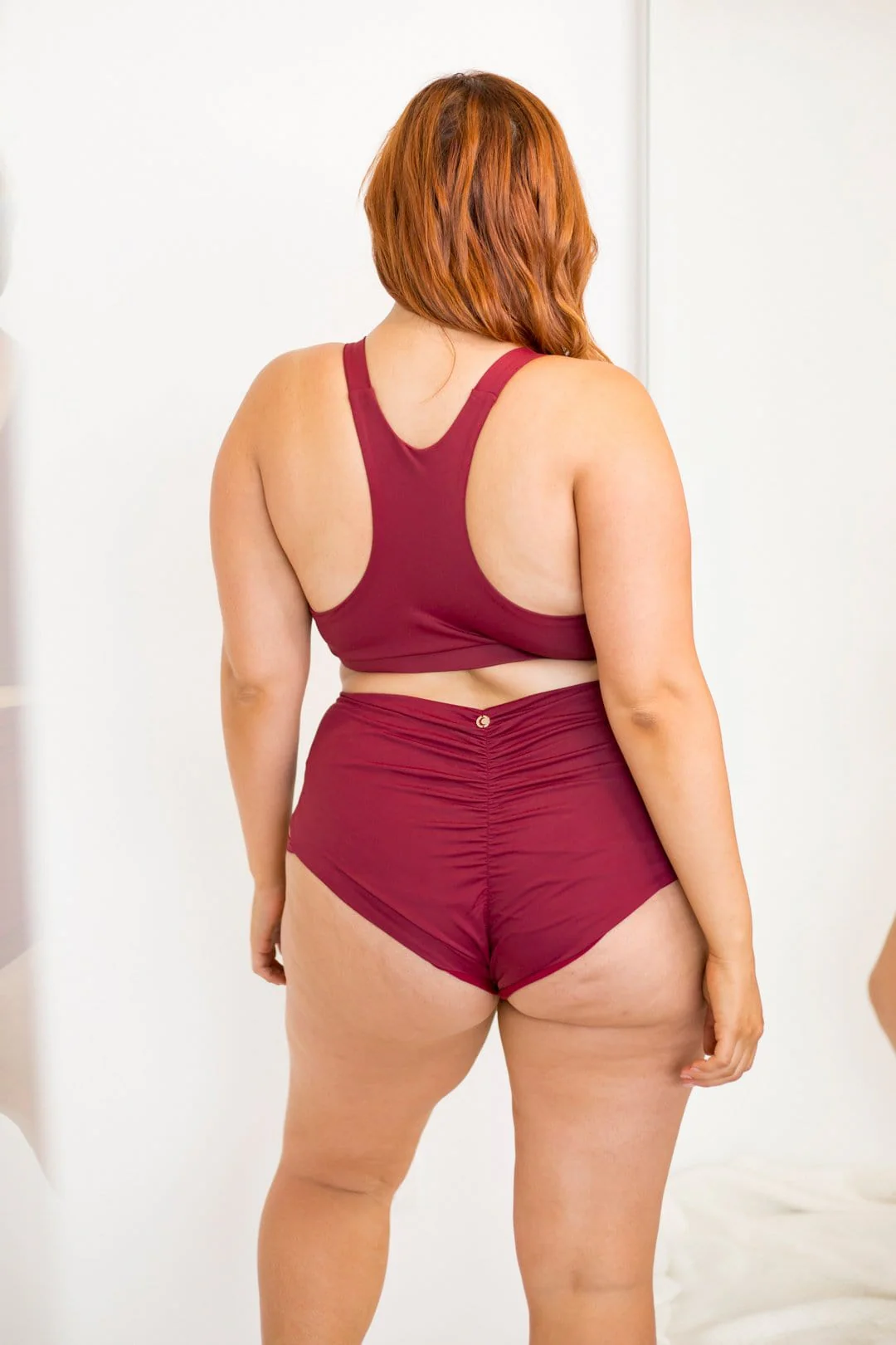 Wine Alexi Top - Criss Cross High Neck Racerback Top - Image 7
