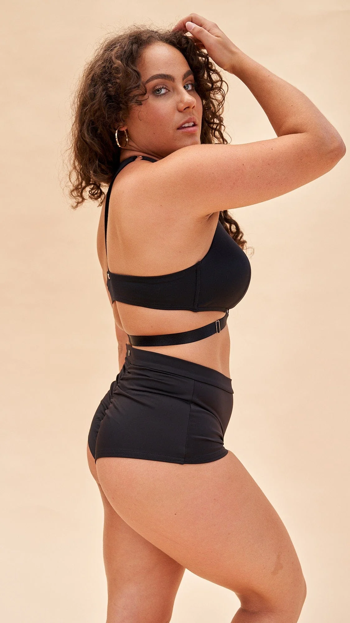 Amber Top - Adjustable Strappy Racerback Moulded Top Recycled Black - Image 3