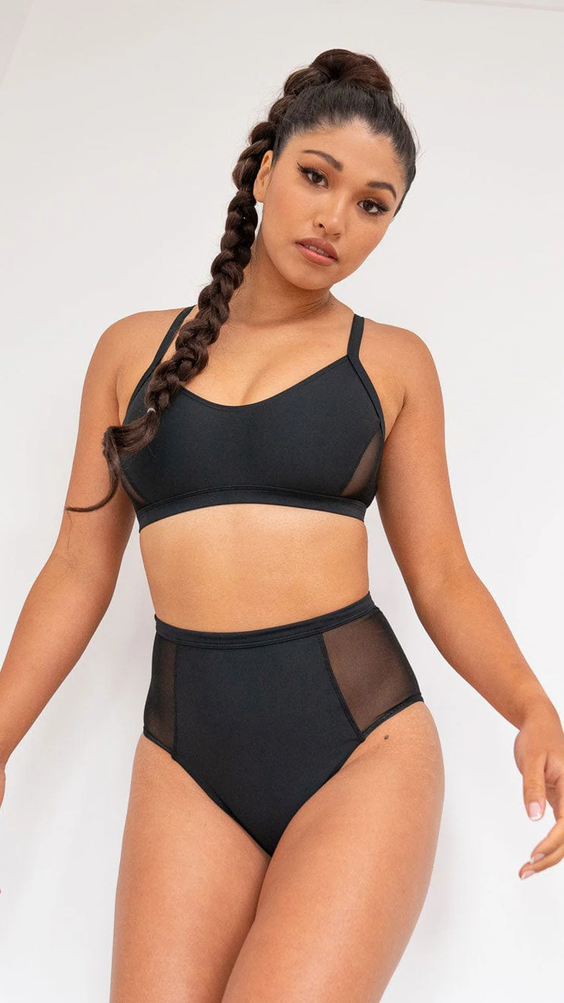 Bellani Bottom - Mesh Panelled High Waist Bottom Recycled Black - Image 4