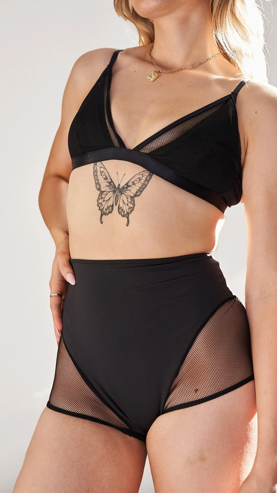 Carla Bike Shorts - Mesh High Waist Recycled Black - Image 6
