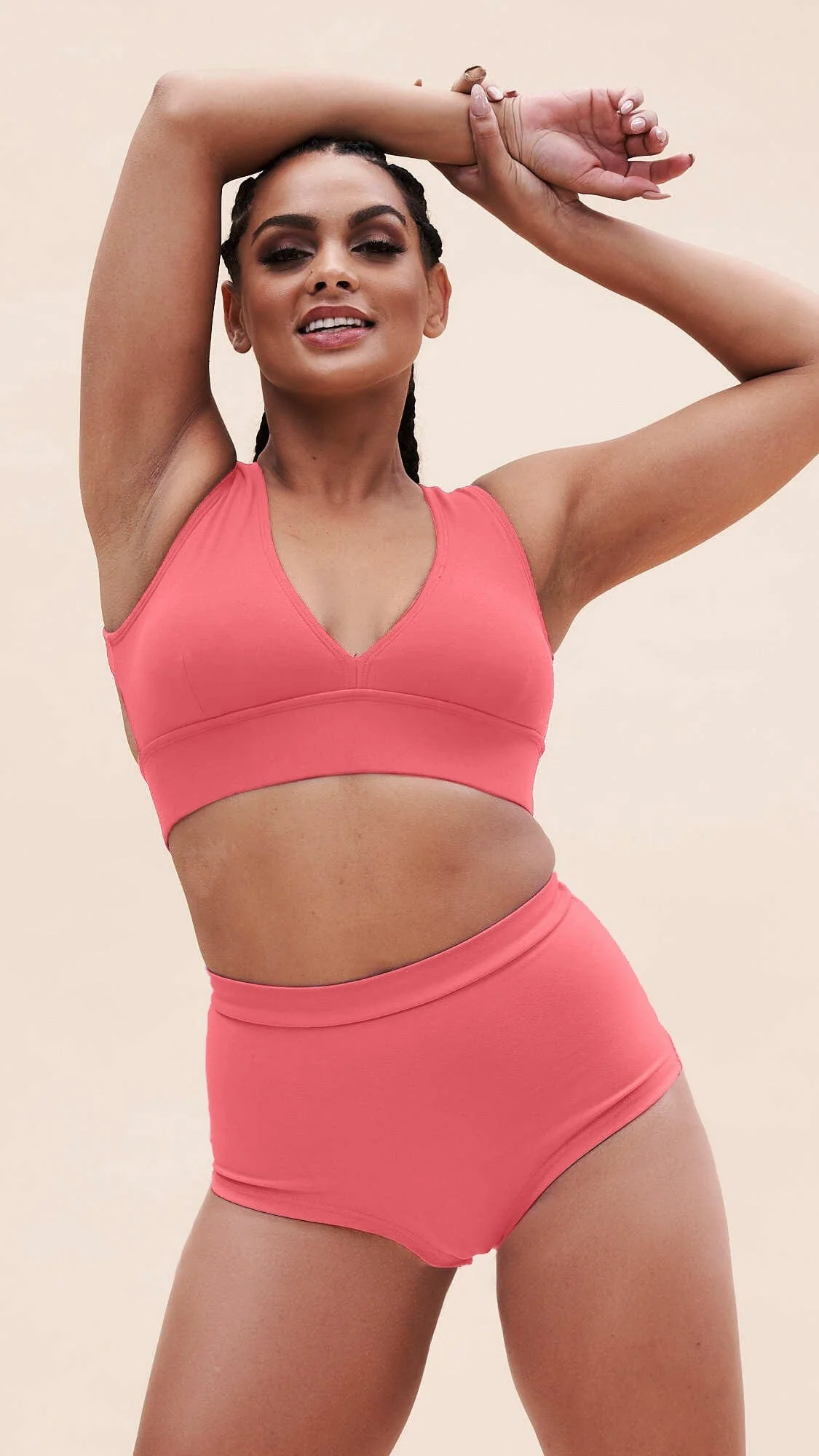 Courtney Top - V Neck Cut Out Top Recycled Watermelon - Image 4