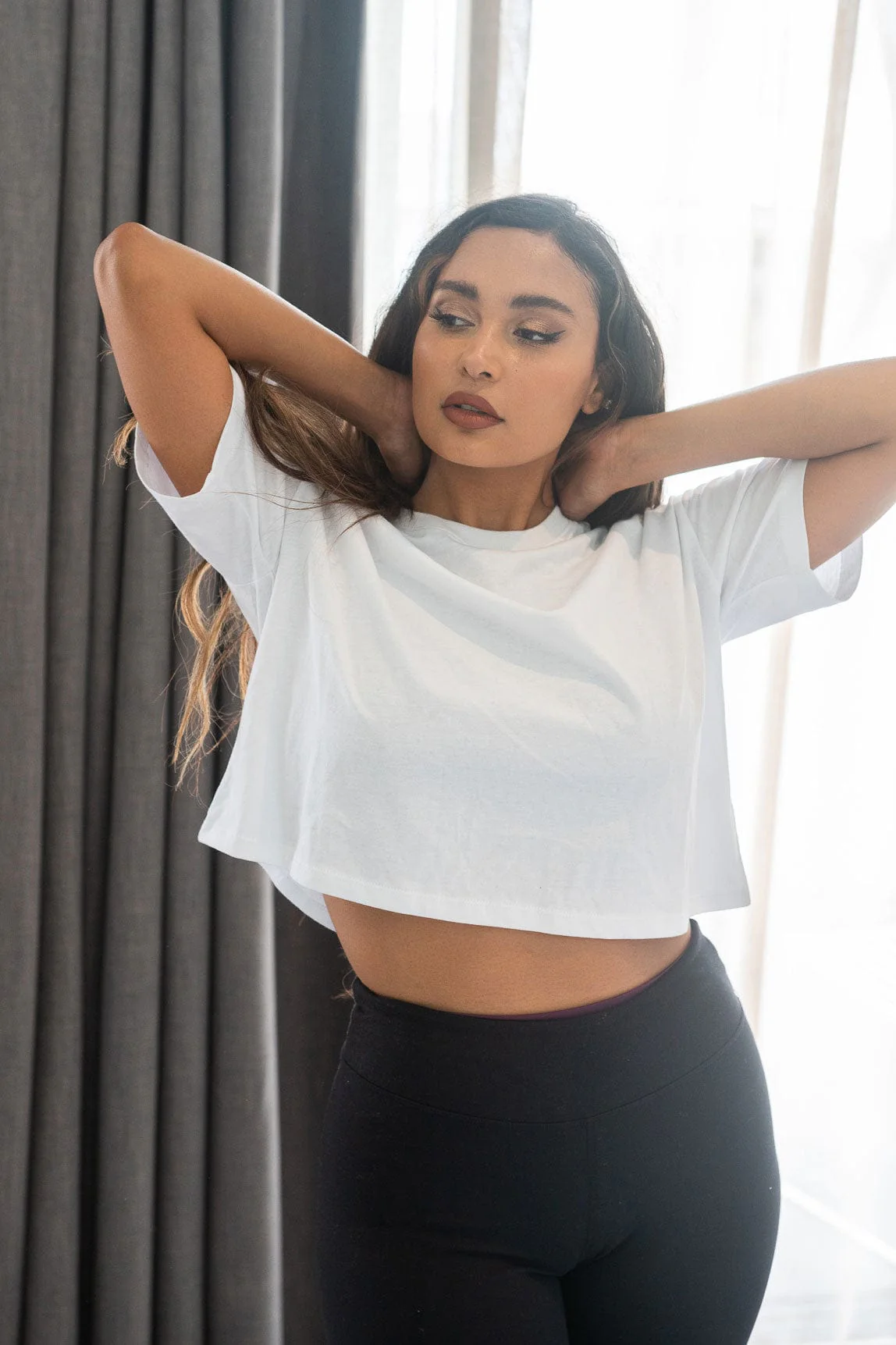 Crop T Shirt - Everyday Basic Crop White - Image 4