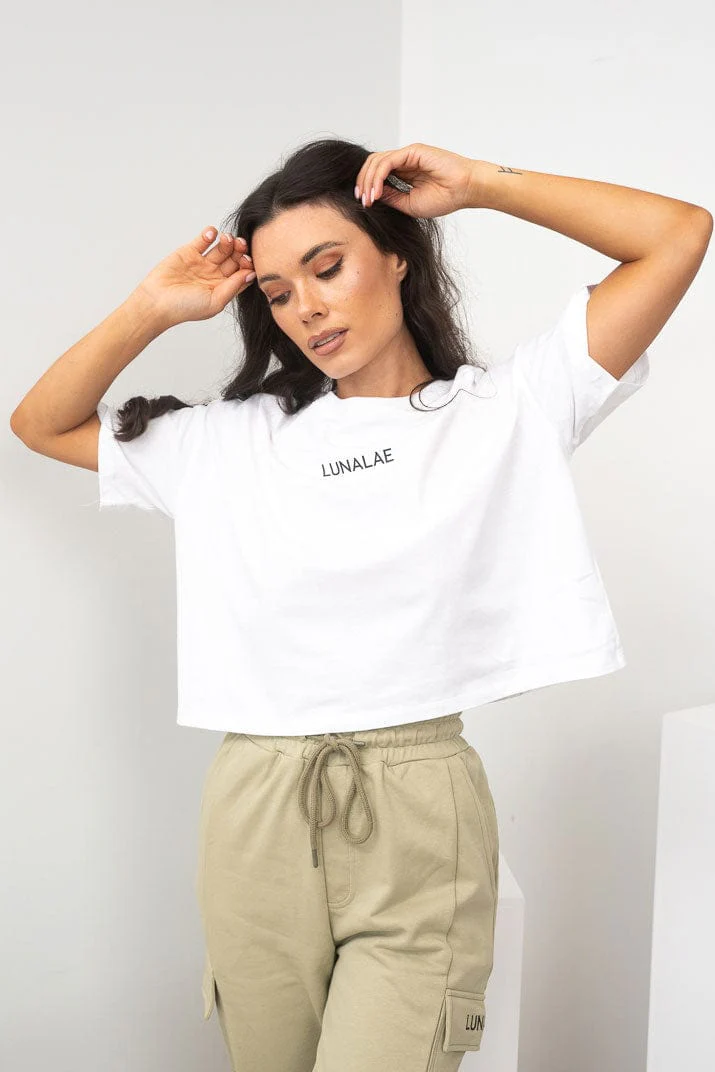 Crop T Shirt - Everyday Basic Crop White - Image 5