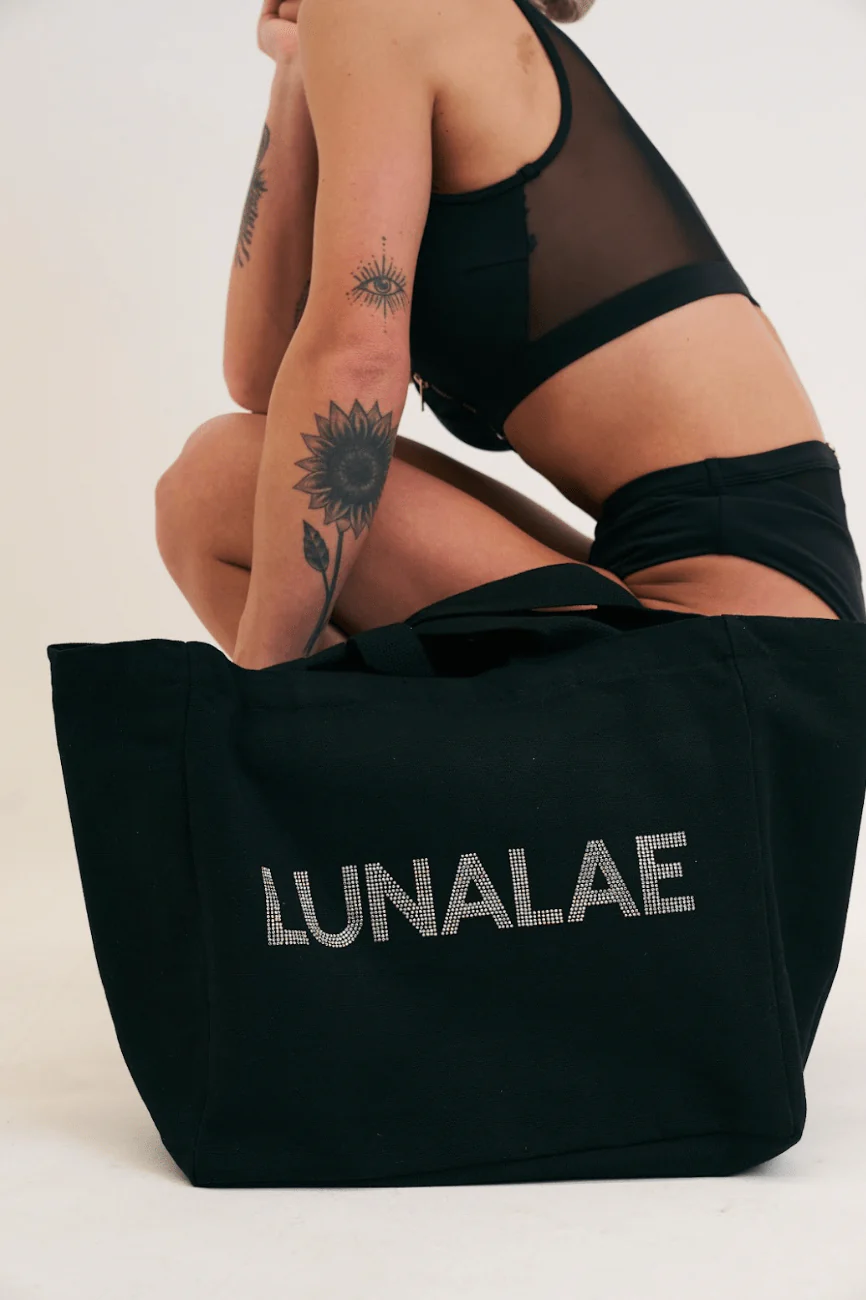 Diamante Tote Bag Black - Image 2