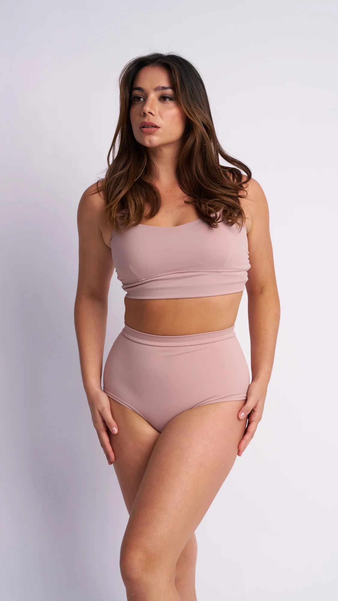 Aerolux Fabric: High Waist Basic Shorts Taupe - Image 4