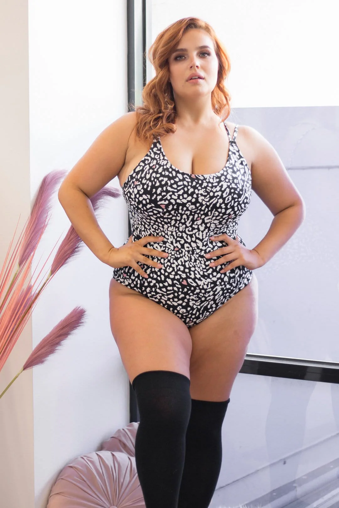 Kiara Bodysuit - Sticky Grip Criss Cross Bodysuit Black Leopard - Image 4