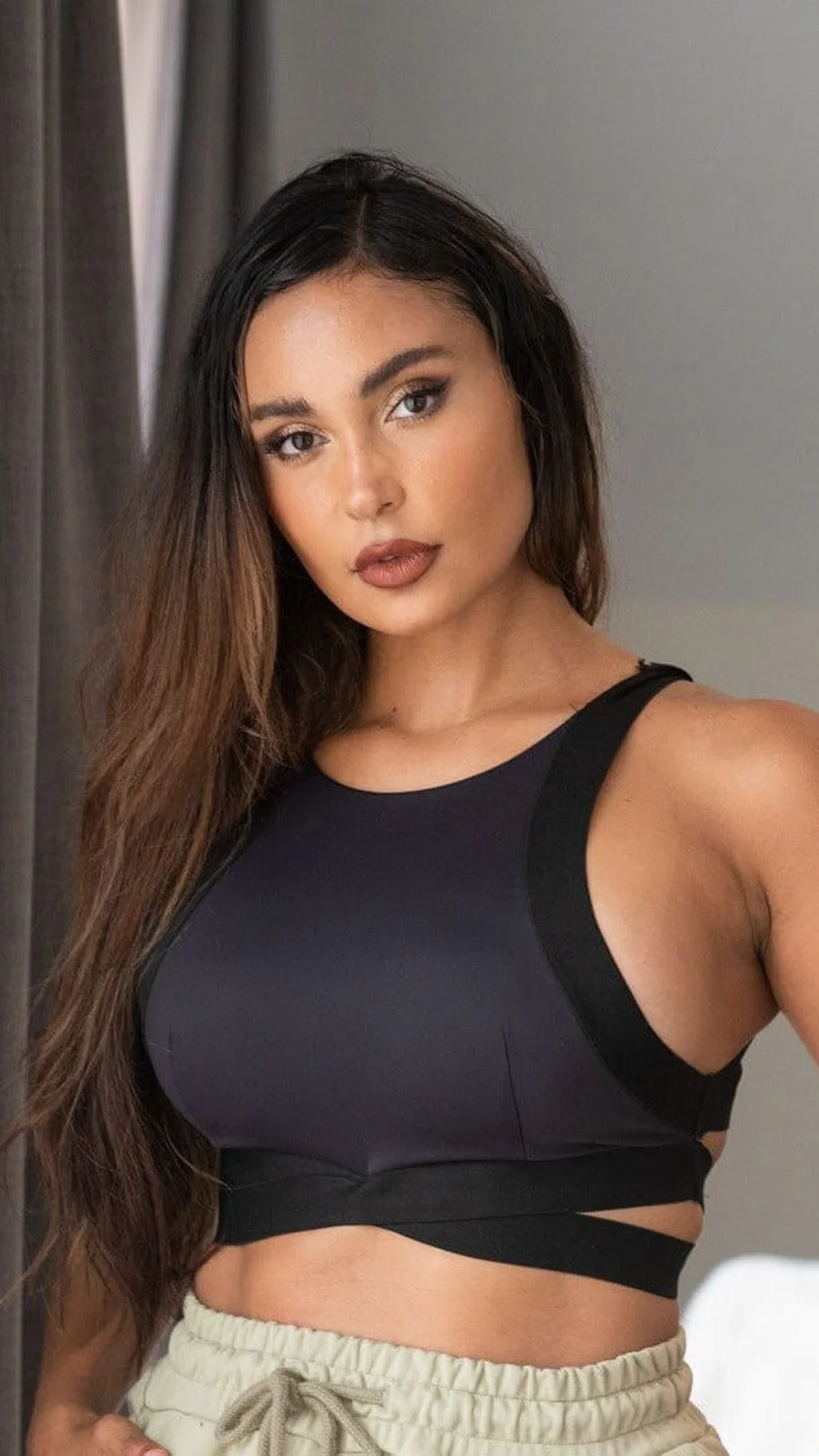 Serena Top - Strappy High Support Sports Bra Recycled Black - Image 3