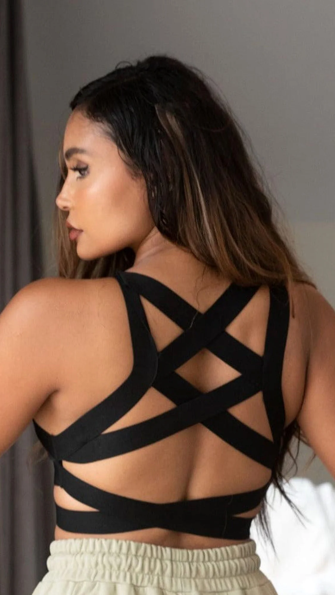 Serena Top - Strappy High Support Sports Bra Recycled Black - Image 4