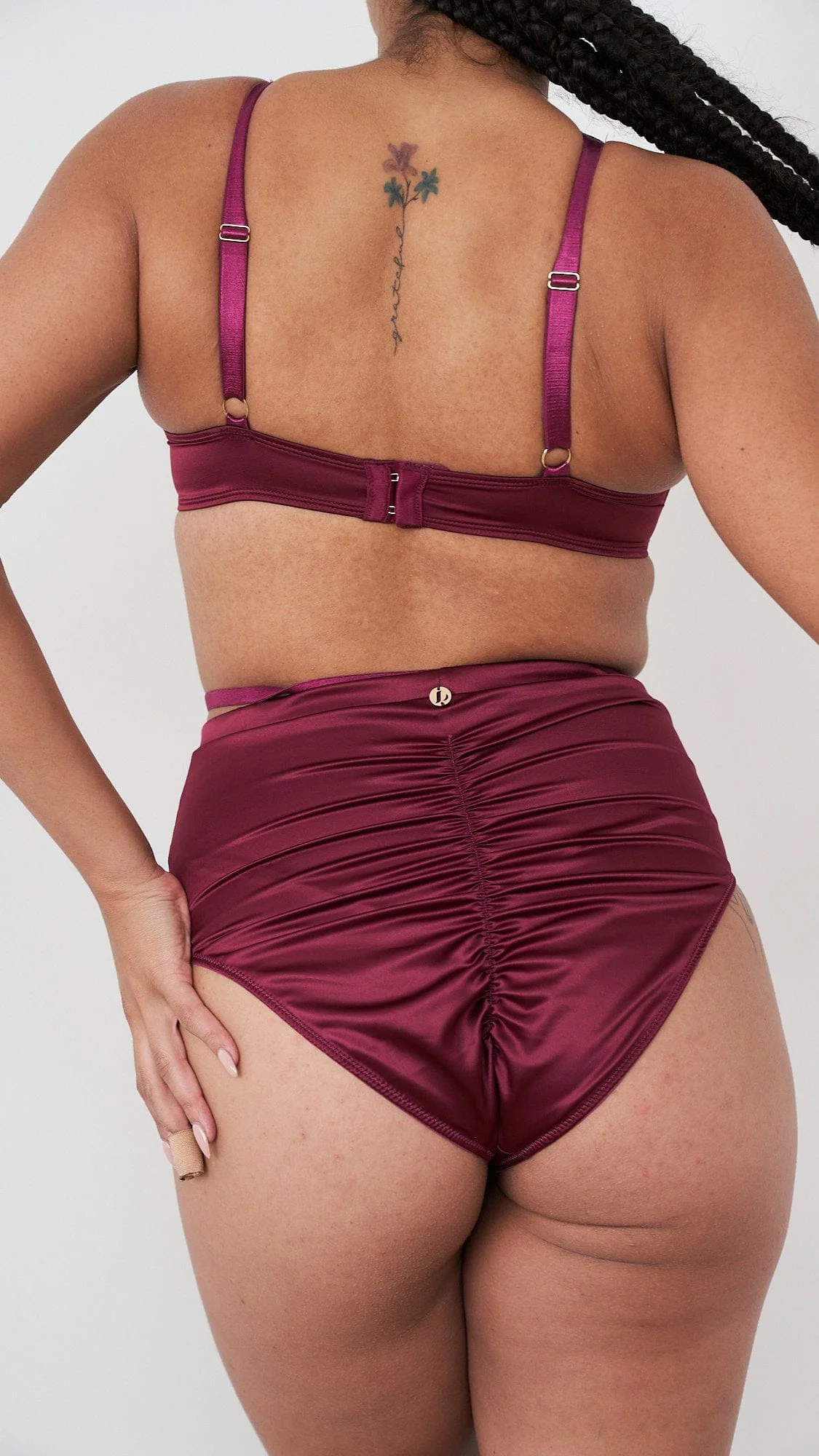 Sofia Set - Strappy Satin Set Magenta - Image 3