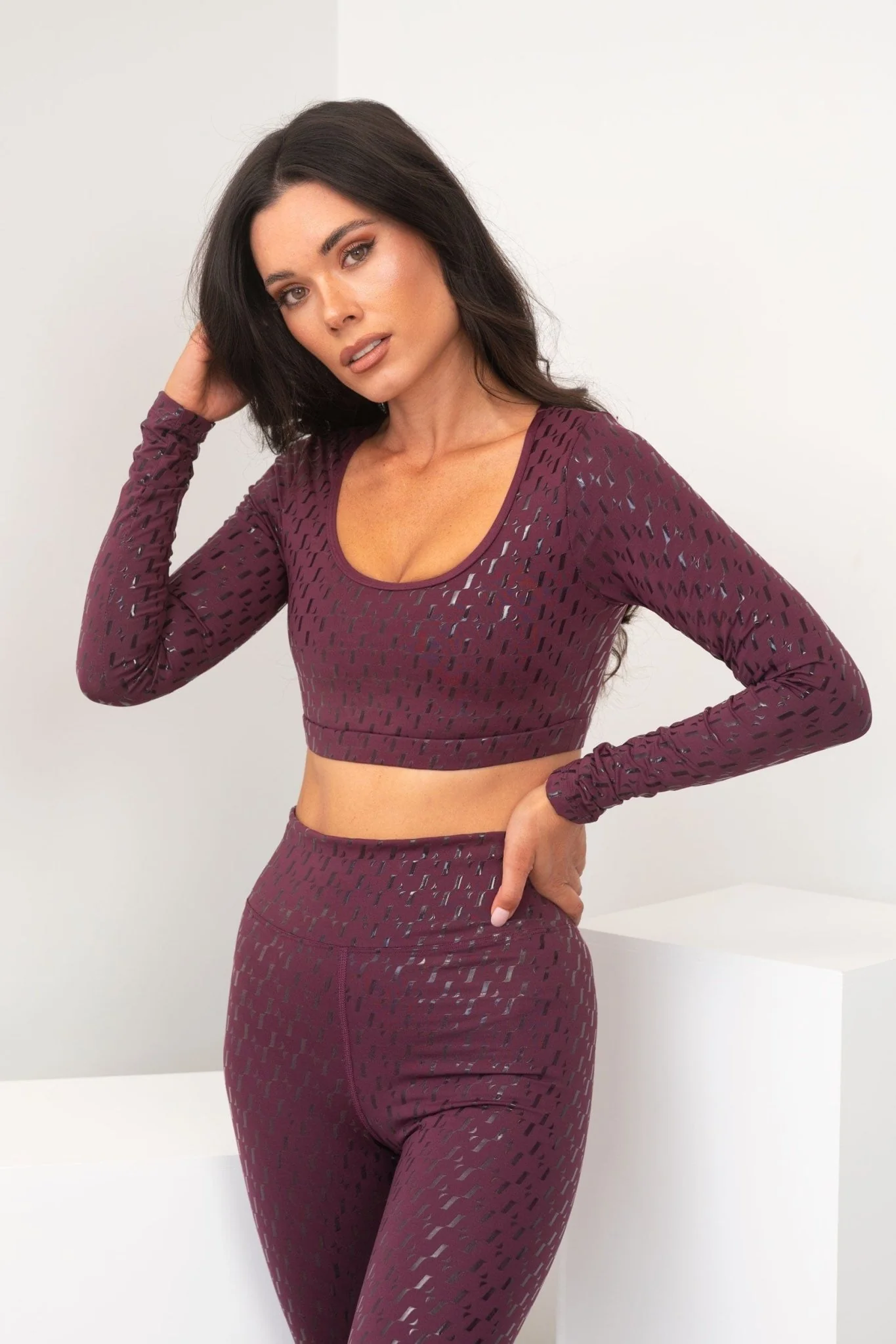 Sticky Grip Crop - Long Sleeve Crop Recycled Mulberry - Image 2